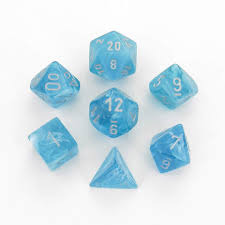 Cirrus Aqua / Silver 7 Dice Set - CHX27465